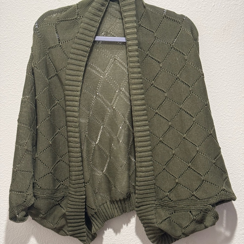 Cottagecore Olive Green Women's Sweater